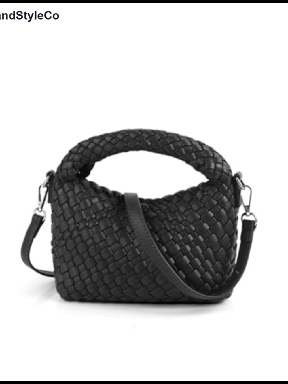 Woven Leather Hobo Tote Bag Detachable Shoulder Strap Top Handle